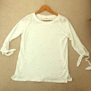 Old Navy Tie Sleeve Boatneck w/Lemon Detail